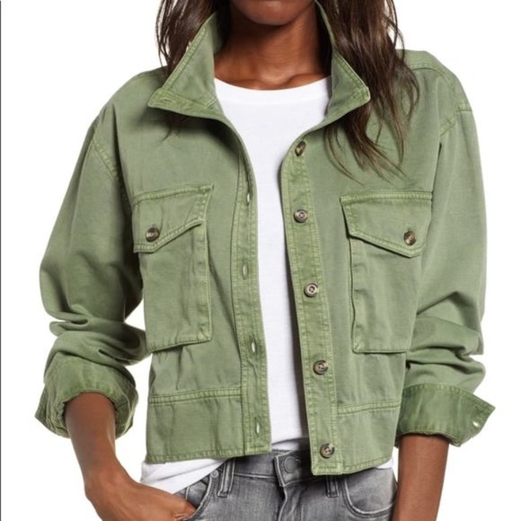 Like New! BP khaki 100% cotton army green jacket - Picture 1 of 11